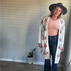 Fuzzy Aztec cardigan